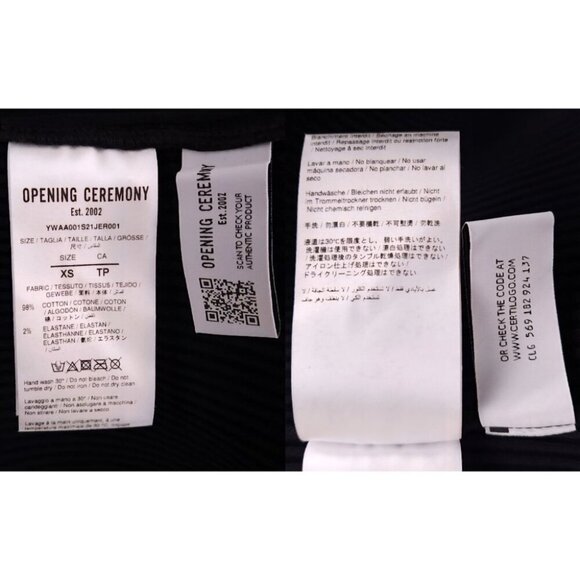 Opening Ceremony Box Logo-Print Rib T-Shirt Size XS Womens Black Tee $180 - Picture 10 of 15